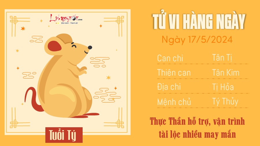 Tu vi hang ngay 17/5/2024 - Ty