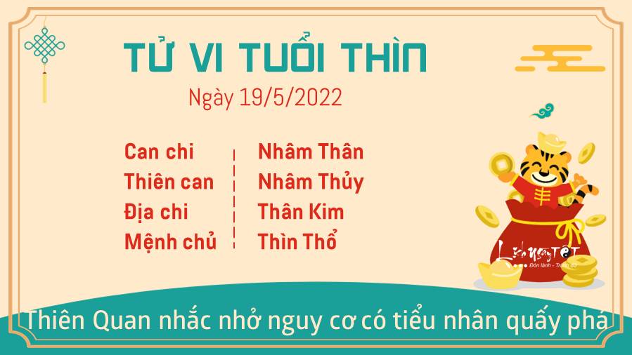 Tu vi ngay 19/5/2022 cua 12 con giap - Thin