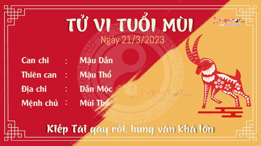 Tu vi hang ngay 21/3/2023 cua 12 con giap - Mui