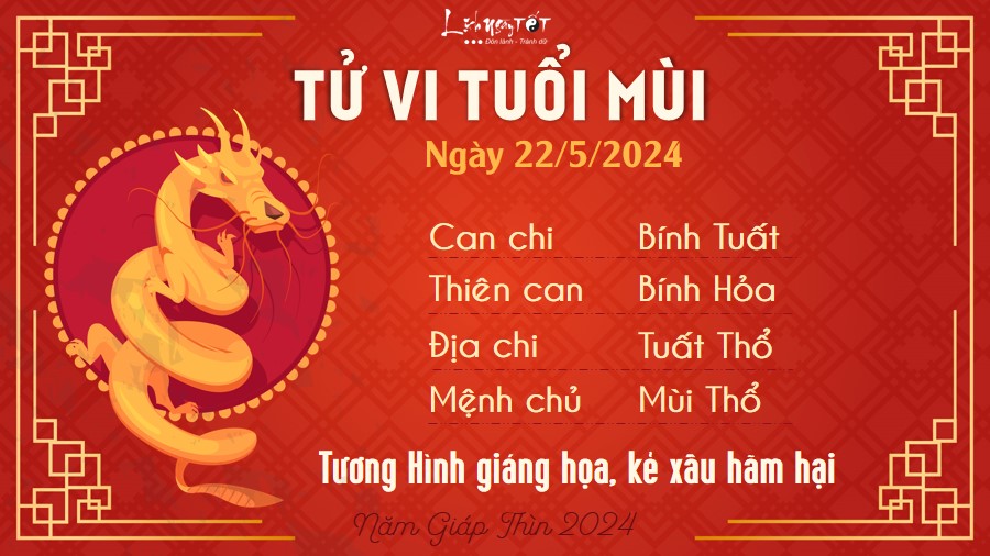 Tu vi hang ngay 22/5/2024 - Mui