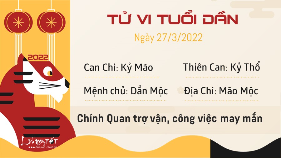 Tu vi ngay 27/3/2022 cua 12 con giap - Dan