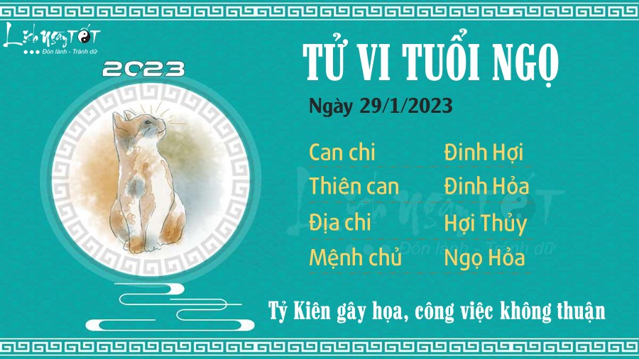 Tu vi hang ngay 29/1/2023 cua 12 con giap - Ngo