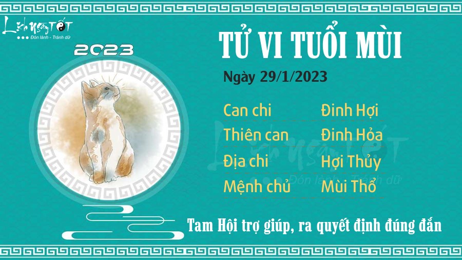 Tu vi hang ngay 29/1/2023 cua 12 con giap - Mui