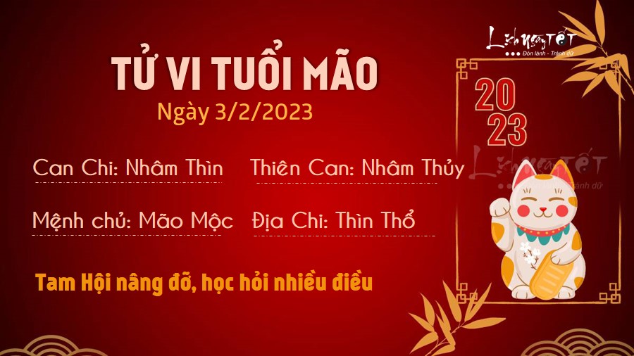 Tu vi hang ngay 3/2/2023 - Mao