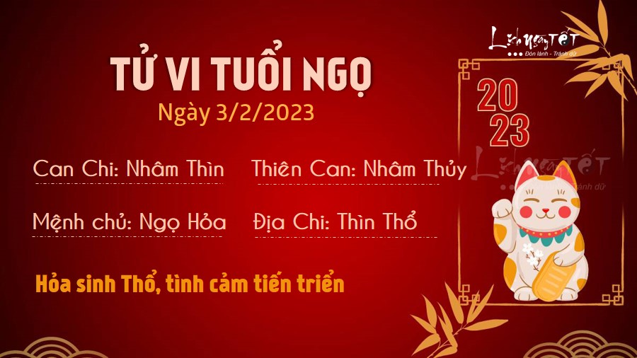 Tu vi hang ngay 3/2/2023 - Ngo