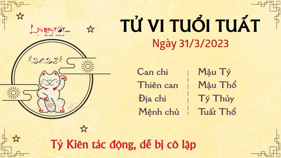 Tu vi hang ngay 31/3/2023 - Tuat