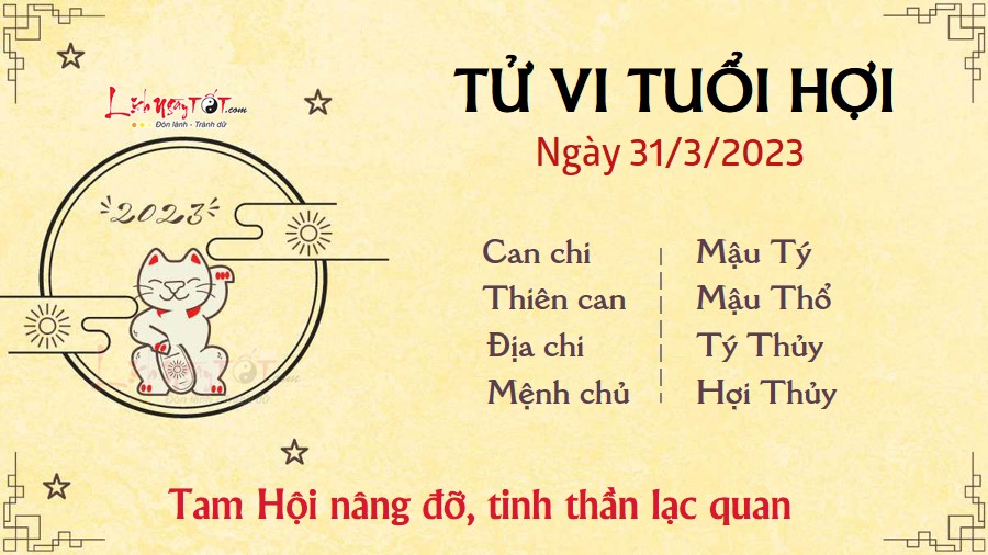 Tu vi hang ngay 31/3/2023 - Hoi