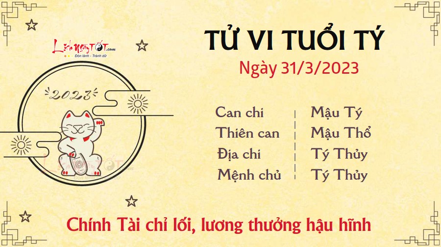 Tu vi hang ngay 31/3/2023 - Ty