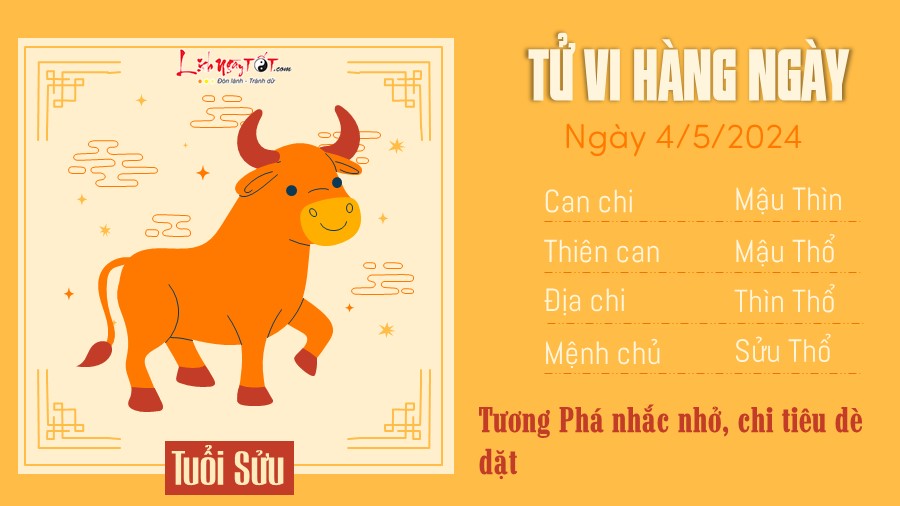 Tu vi hang ngay 4/5/2024 tuoi Suu