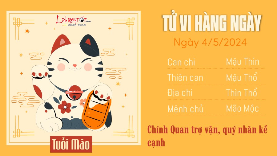 Tu vi hang ngay 4/5/2024 tuoi Mao