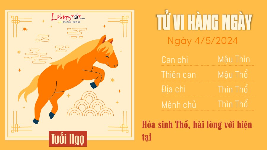 Tu vi hang ngay 4/5/2024 tuoi Ngo