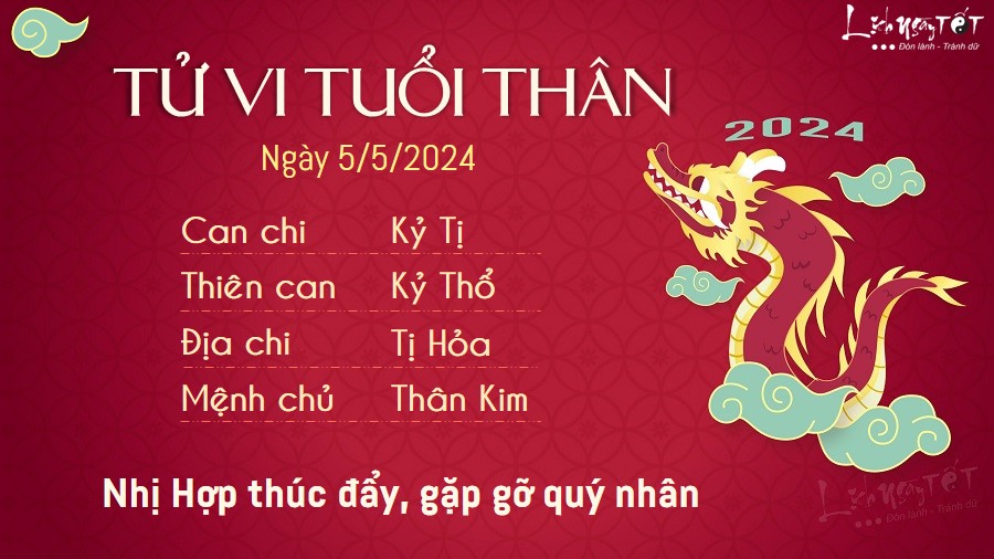 Tu vi hang ngay 5/5/2024 - Than