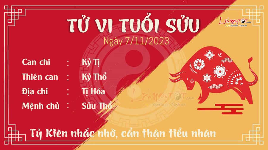 Tu vi hang ngay 7/11/2023 tuoi Suu