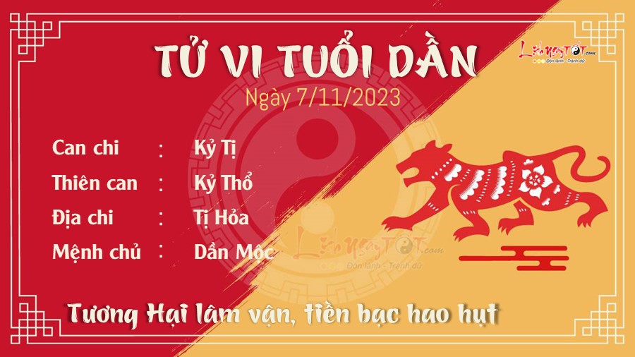 Tu vi hang ngay 7/11/2023 tuoi Dan