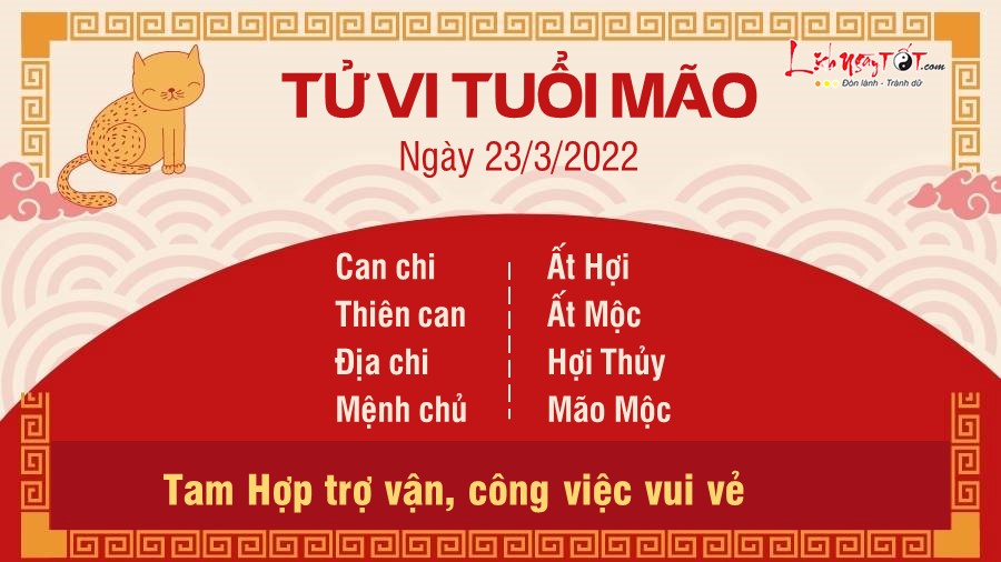 Tu vi ngay 23/3/2022 cua 12 con giap - Mao