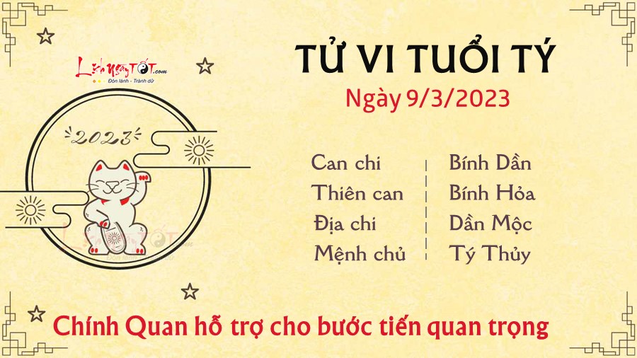 Tu vi hang ngay 9/3/2023 cua 12 con giap - tuoi Ty