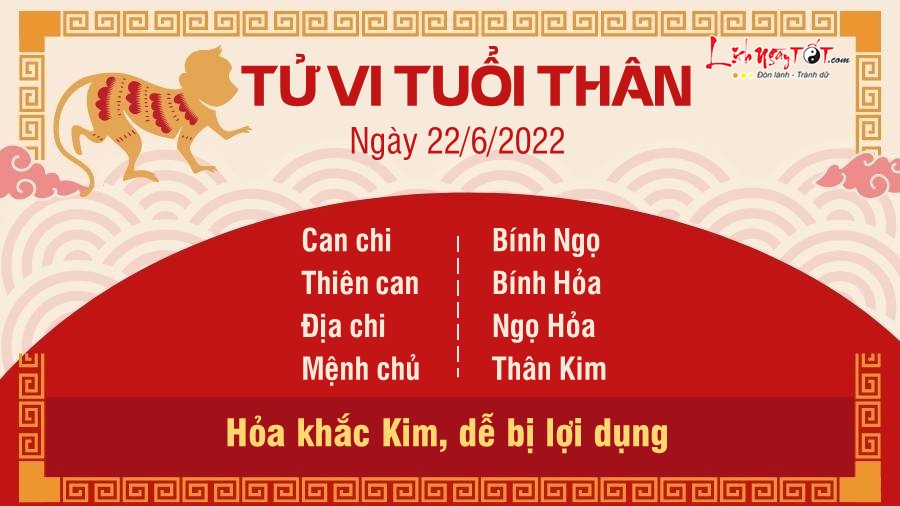 Tu vi ngay 22/6/2022 cua 12 con giap - Than