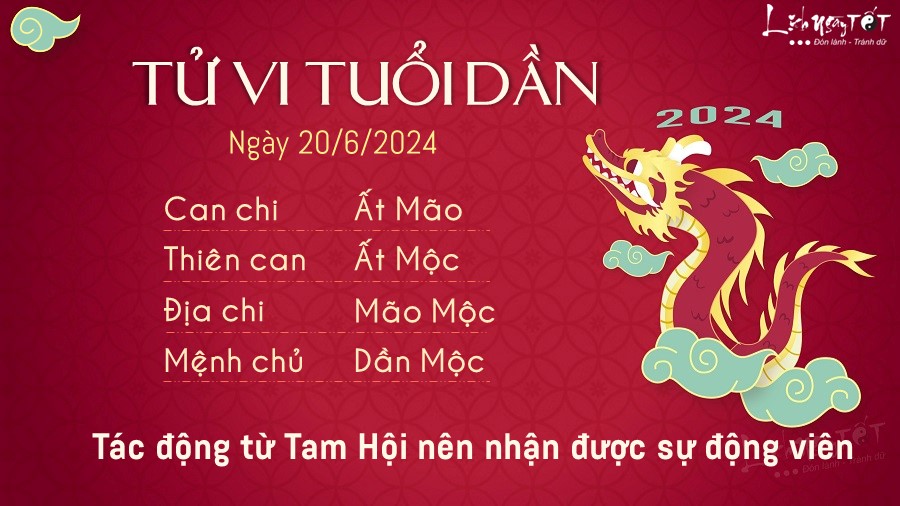 Tu vi hang ngay 20/6/2024 - tuoi Dan