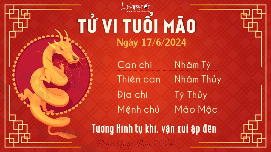 Tu vi hang ngay 17/6/2024 - Mao