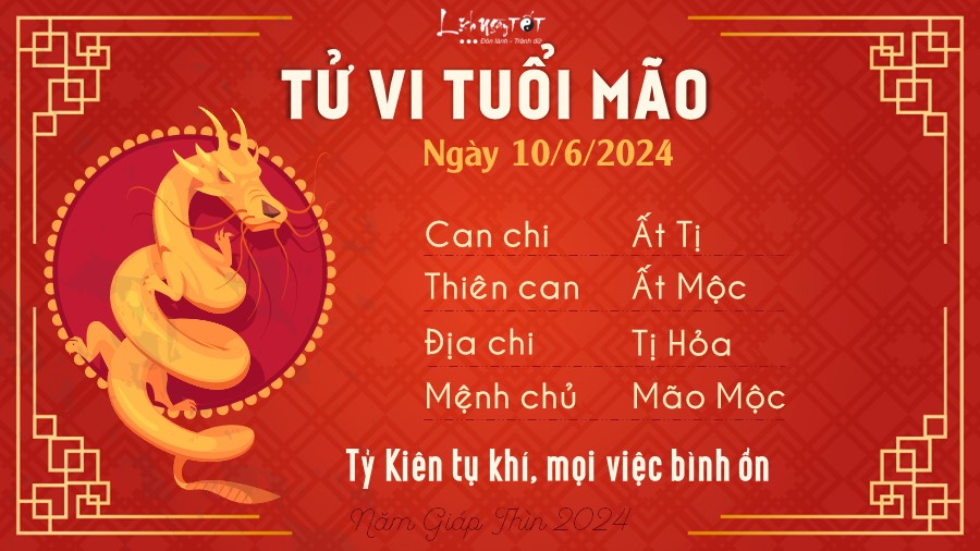 Tu vi hang ngay 10/6/2024 - Mao