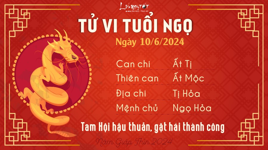 Tu vi hang ngay 10/6/2024 - Ngo