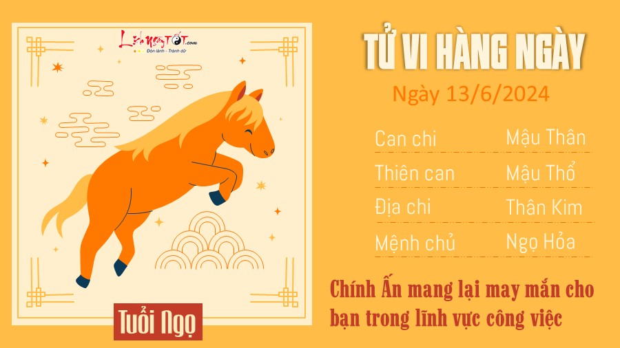 Tu vi hang ngay 13/6/2024 cua 12 con giap - tuoi Ngo