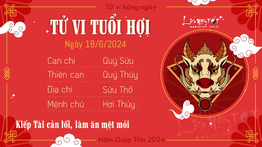 Tu vi hang ngay 18/6/2024 tuoi Hoi