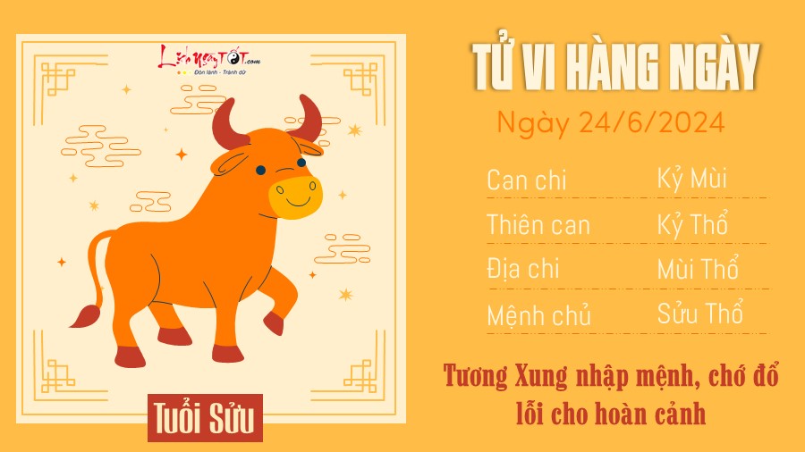 Tu vi hang ngay 24/6/2024 - Suu