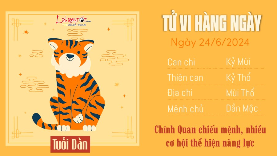 Tu vi hang ngay 24/6/2024 - Dan