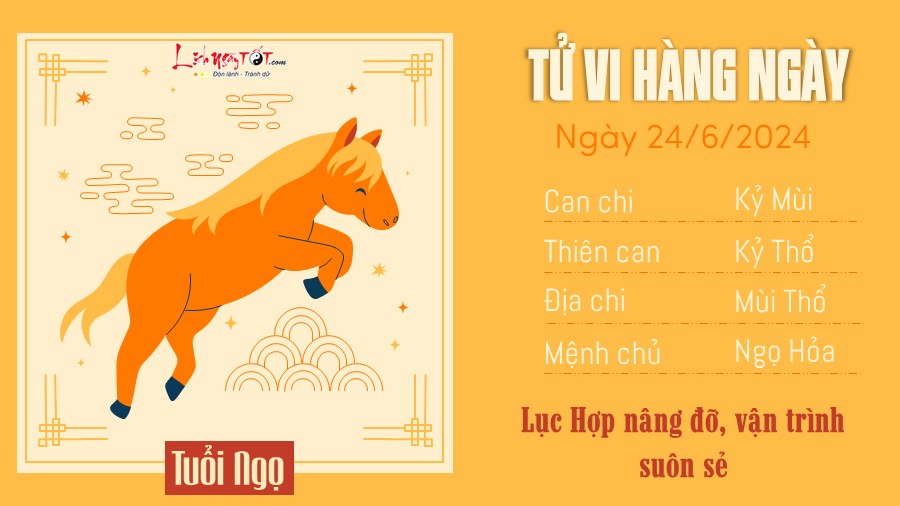 Tu vi hang ngay 24/6/2024 - Ngo