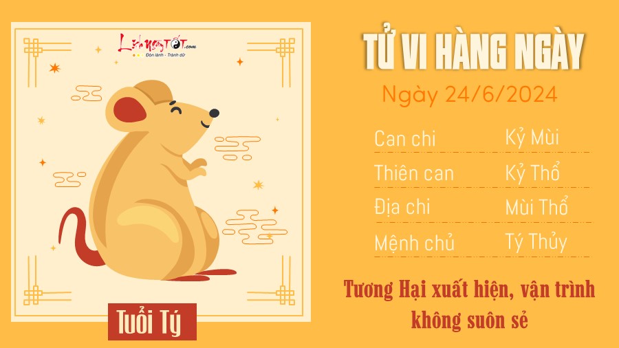 Tu vi hang ngay 24/6/2024 - Ty