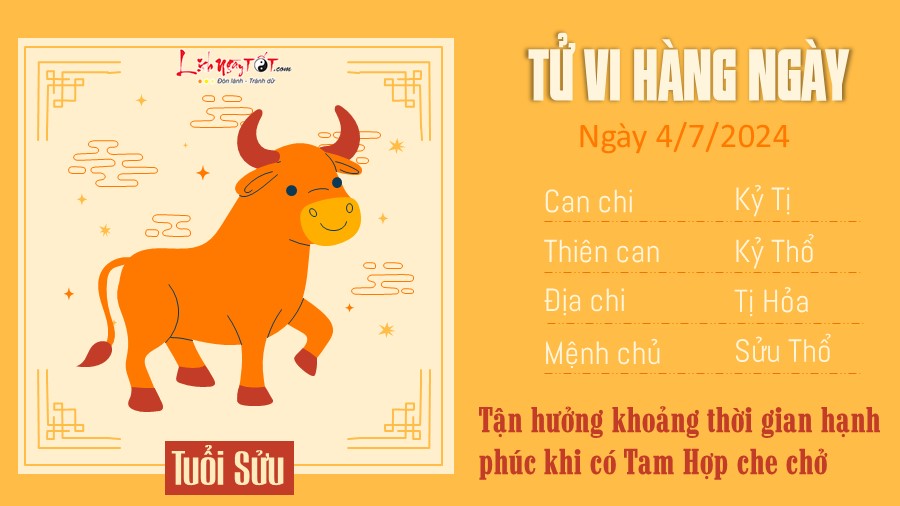 Tu vi hang ngay 4/7/2024 - tuoi Suu