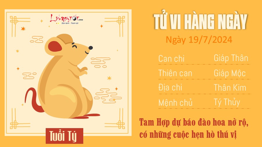 tu vi hang ngay 19/7/2024 - tuoi Ty