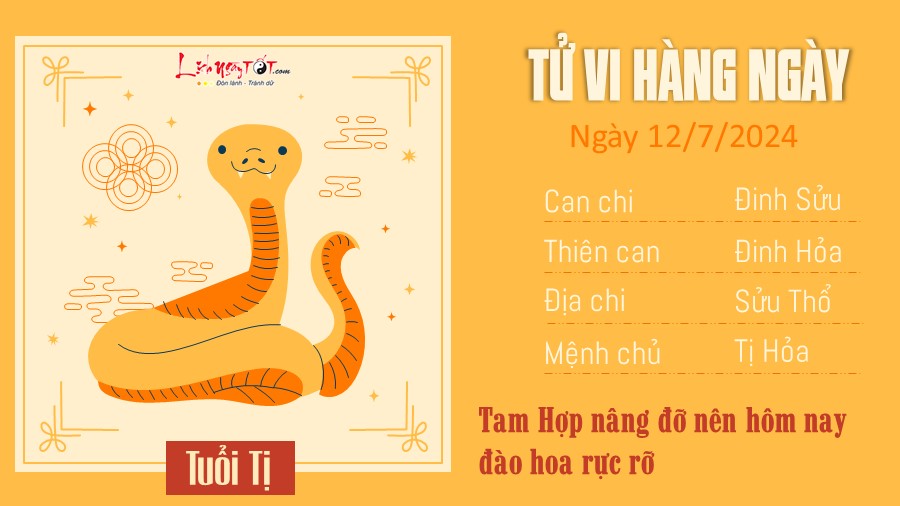 Tu vi hang ngay 12/7/2024 cua 12 con giap - tuoi Ti