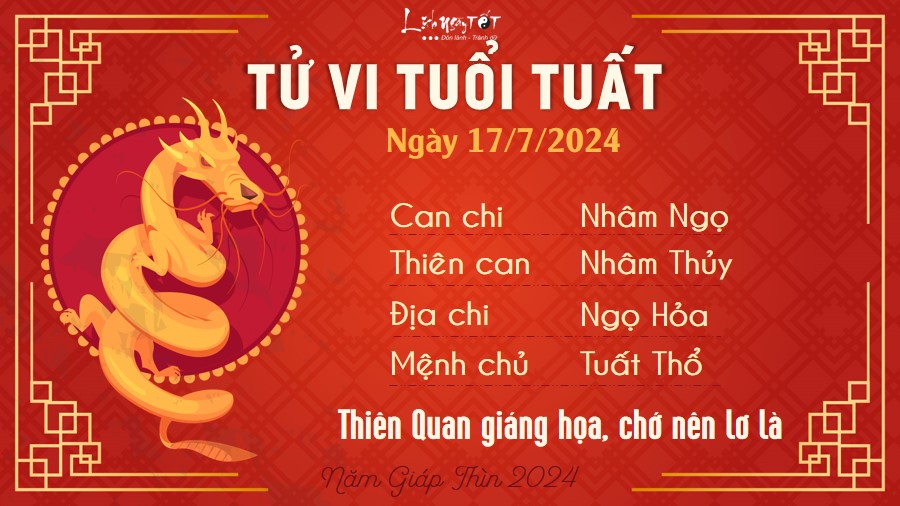 Tu vi hang ngay 17/7/2024 - Tuat