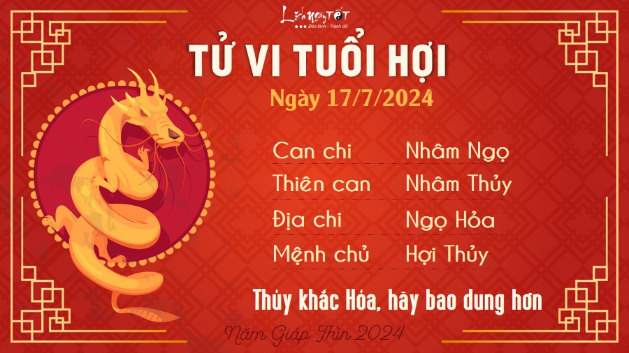 Tu vi hang ngay 17/7/2024 - Hoi