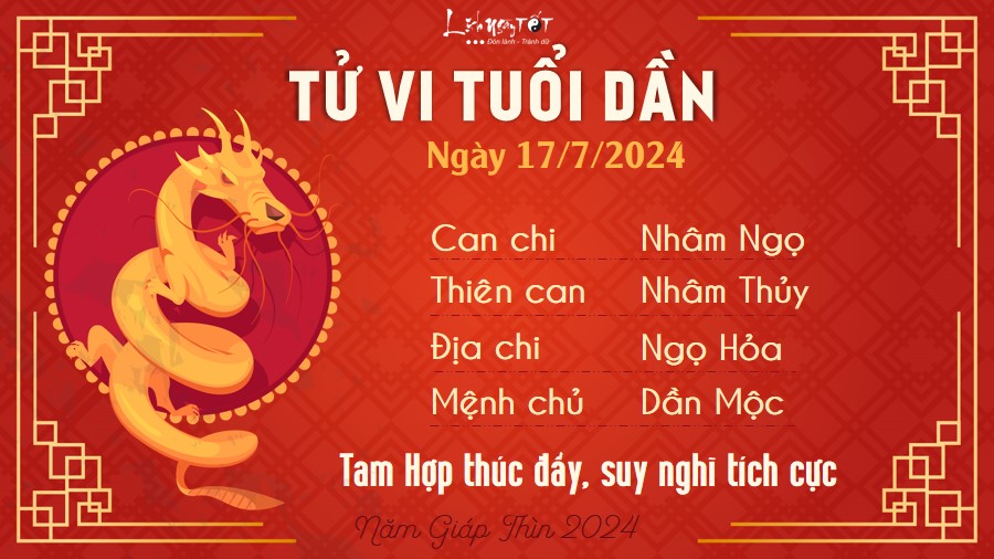 Tu vi hang ngay 17/7/2024 - Dan