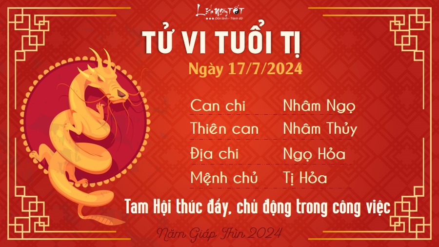 Tu vi hang ngay 17/7/2024 - Ti