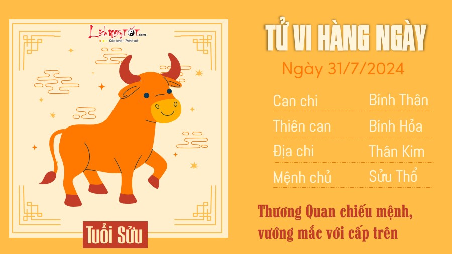 Tu vi hang ngay 31/7/2024 - Suu