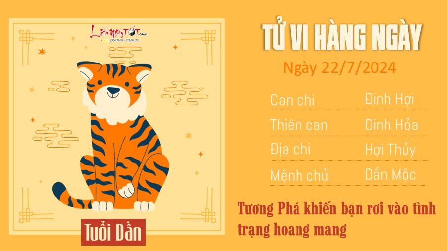 Tu vi hang ngay 22/7/2024 - tuoi Dan