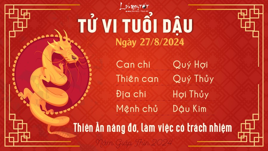 Tu vi hang ngay 27/8/2024 - Dau