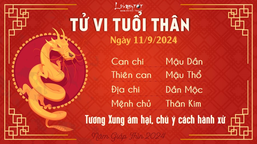 Tu vi hang ngay 11/9/2024 - Than