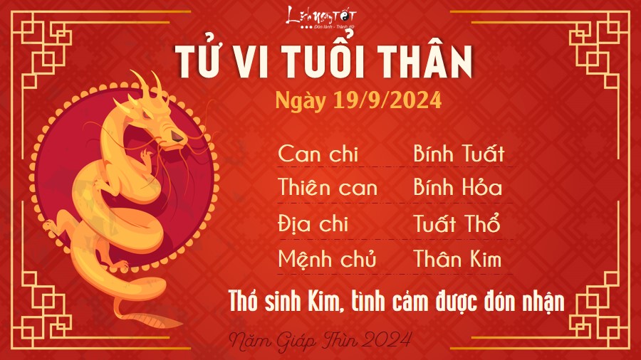 Tu vi hang ngay 19/9/2024 - Than