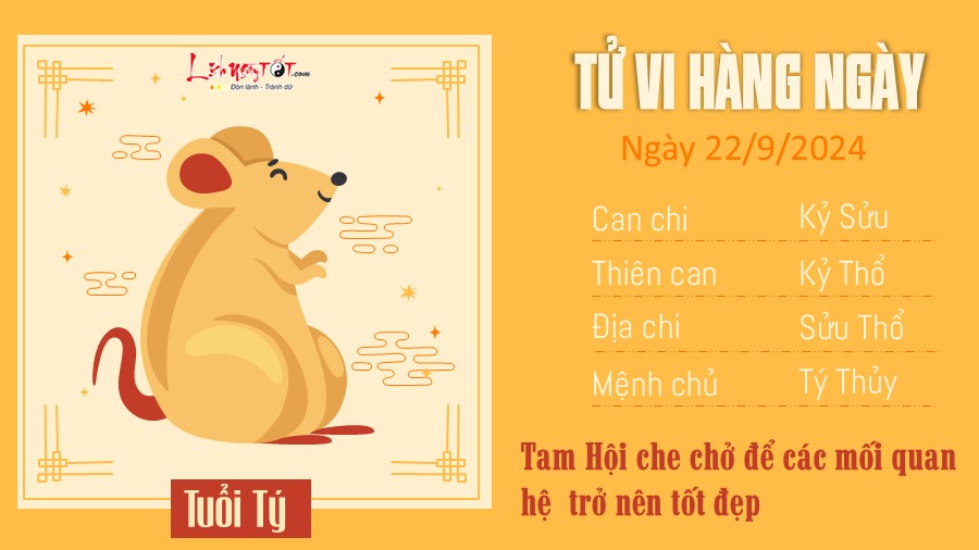 Tu vi hang ngay 22/9/2024 cua 12 con giap - Tuoi Ty