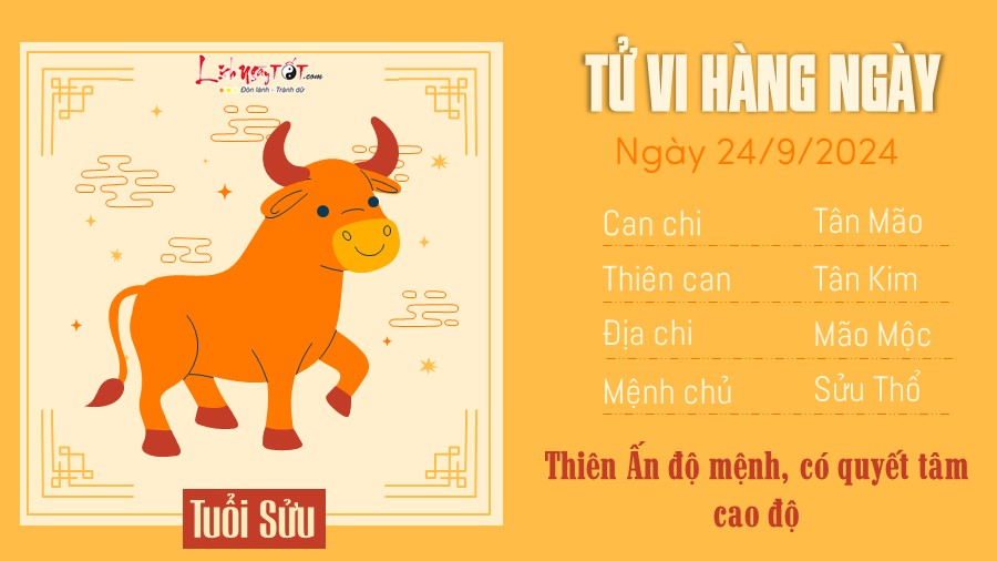 Tu vi hang ngay 24/9/2024 - Tuoi Suu