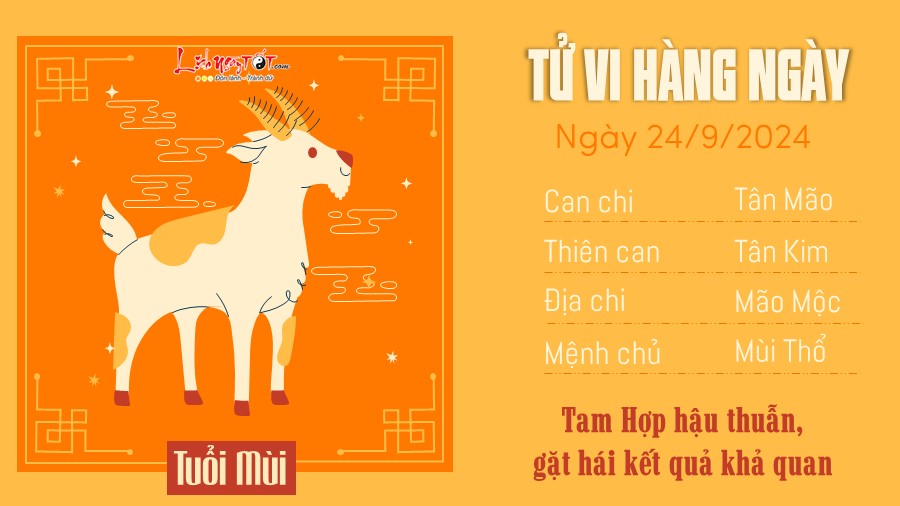 Tu vi hang ngay 24/9/2024 - Tuoi Mui