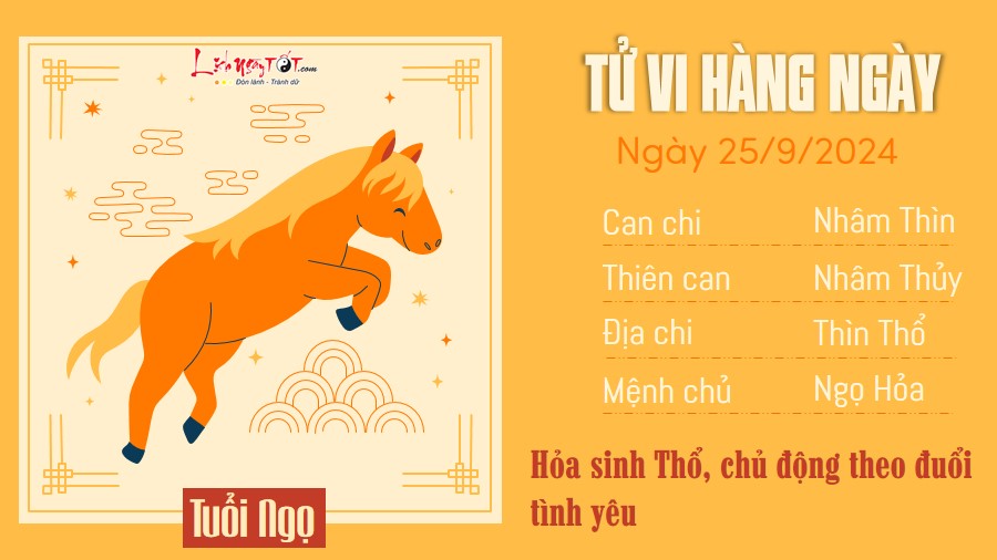 Tu vi hang ngay 25/9/2024 - Ngo